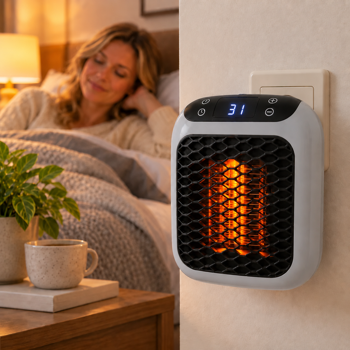 Chauffage compact à brancher de 400 W avec thermostat numérique