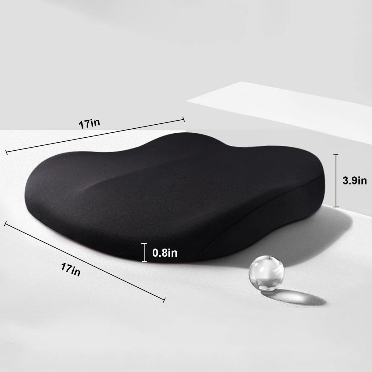 Coussin rehausseur de voiture ergonomique en mousse à mémoire de forme +7,6 cm