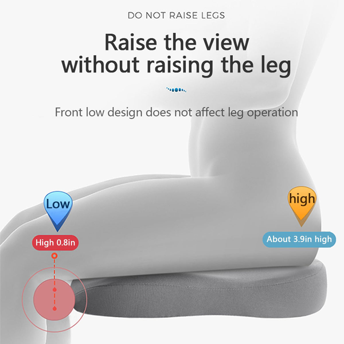 Coussin rehausseur de voiture ergonomique en mousse à mémoire de forme +7,6 cm