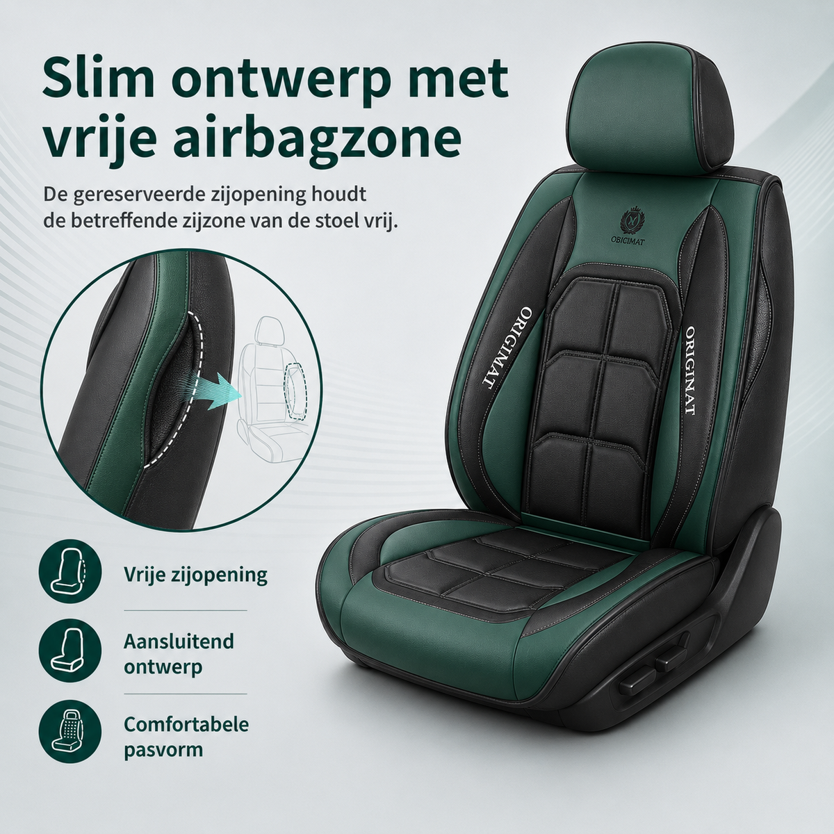 Set gewatteerde autozittinghoezen met 11 delen