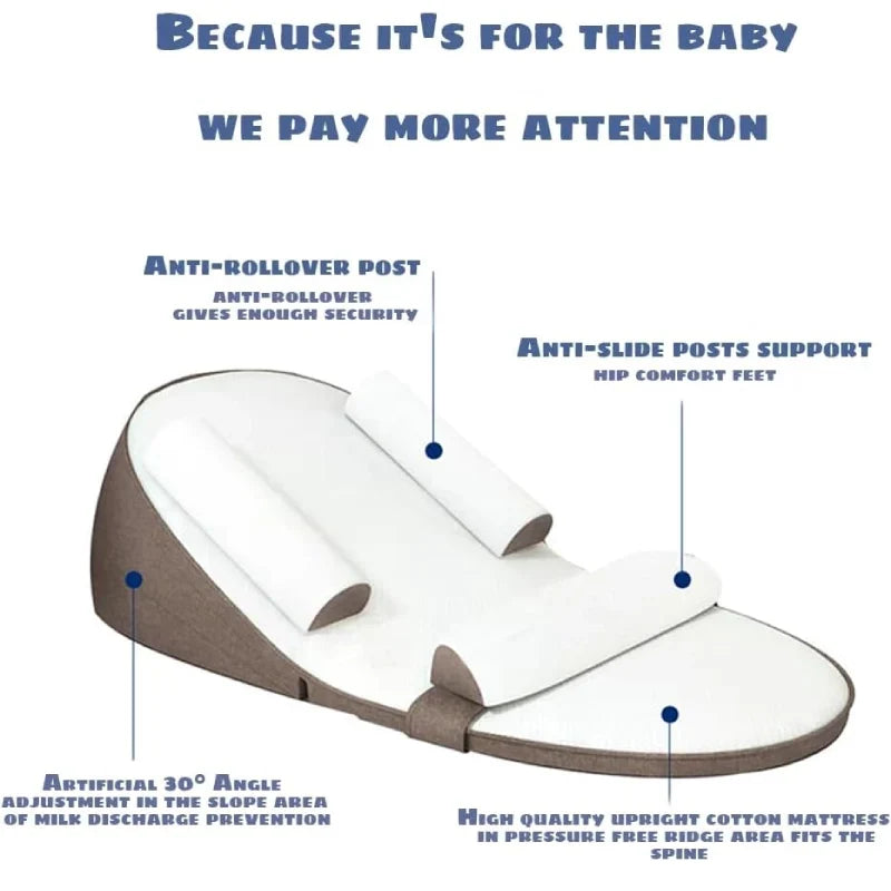 Cojín Posicionador para Bebé con Funda Lavable y Soportes Laterales