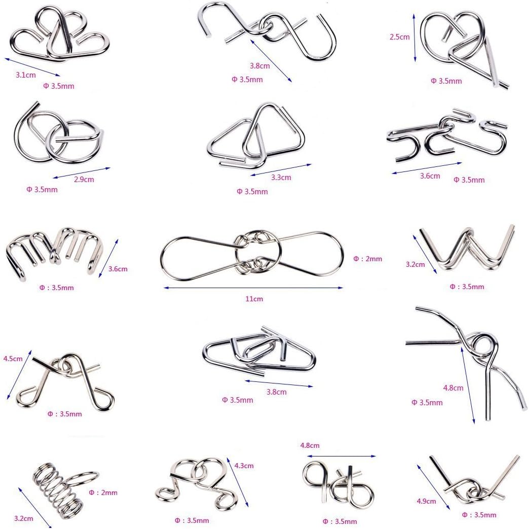 RingChallenge – Set de anillos metálicos rompecabezas para adultos