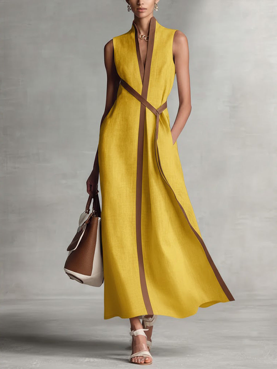Vestido Largo de Lino sin Mangas para Mujer | Fluido y Elegante