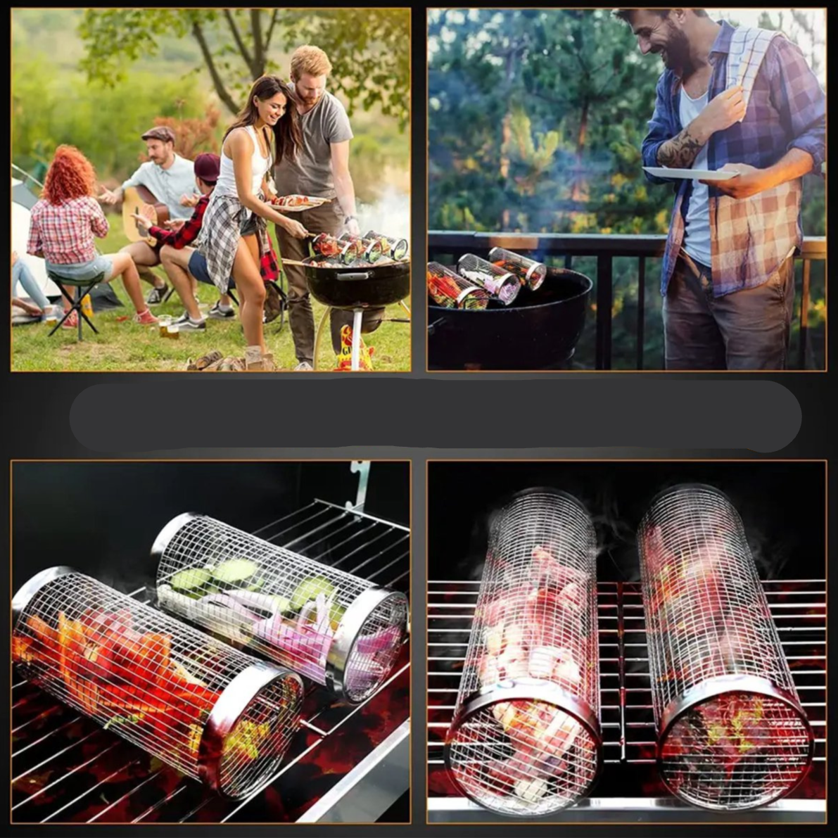 Cesta para BBQ - No más alimentos cayendo por la rejilla