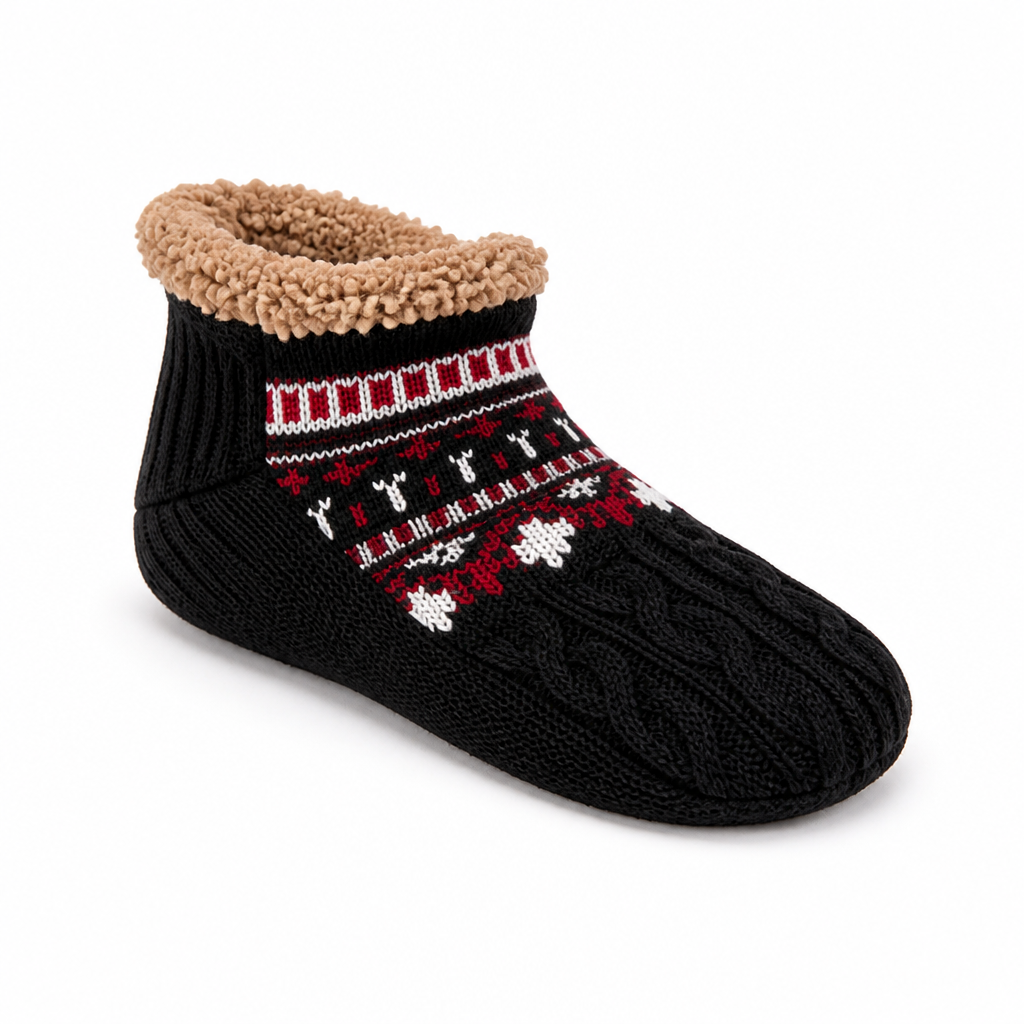 Chaussettes d’intérieur avec doublure sherpa et semelle antidérapante