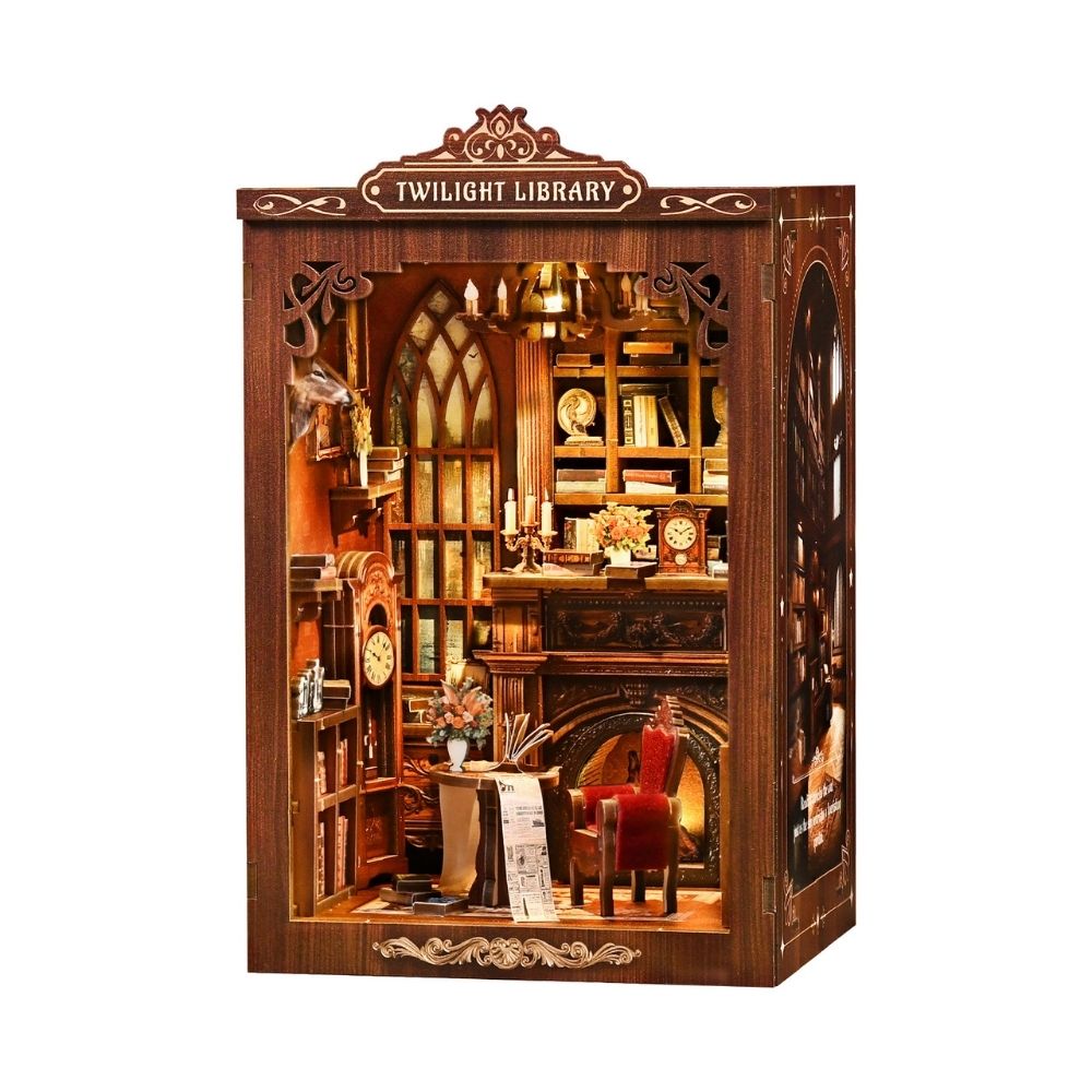 Maqueta Book Nook DIY Biblioteca al Anochecer de 194 piezas con luz LED