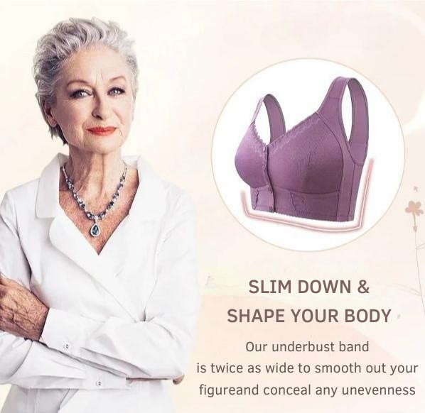 Soutien-gorge sans armatures avec fermeture frontale pour femme en coton doux