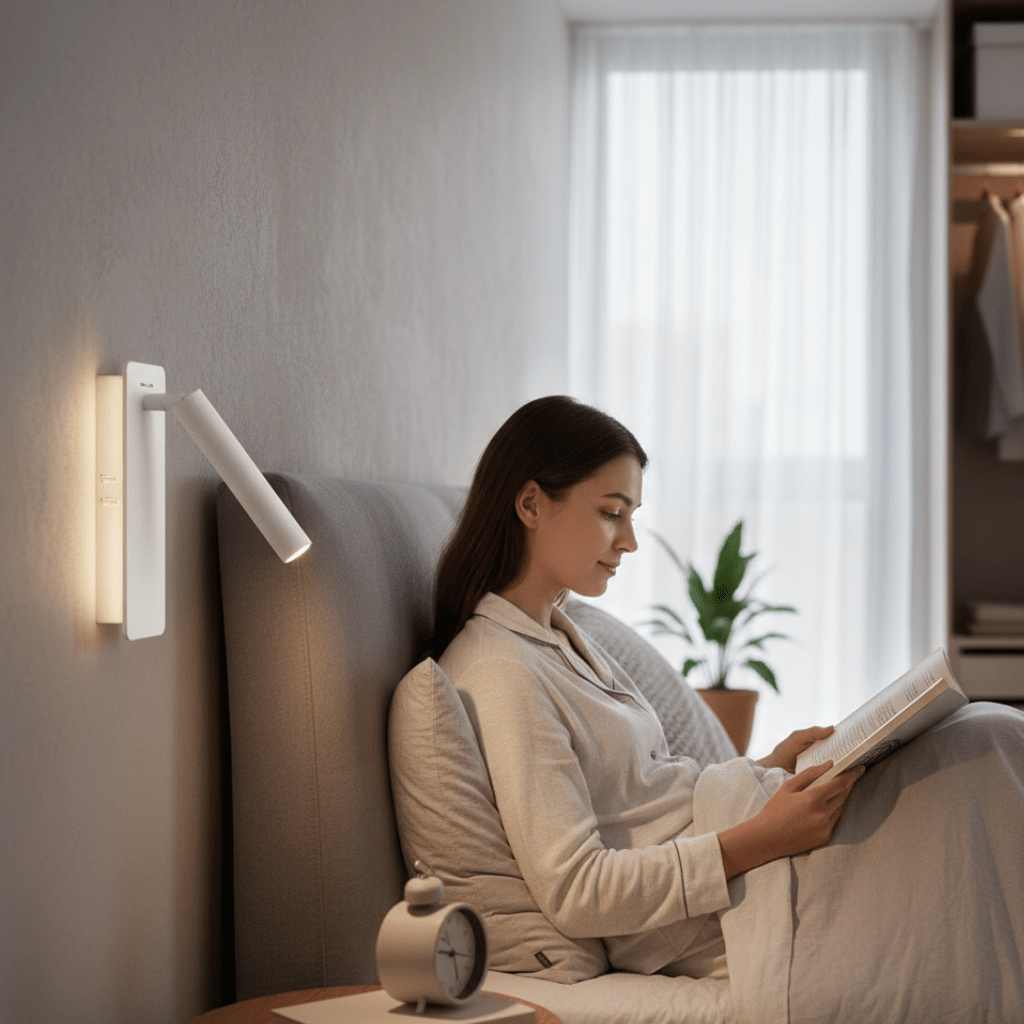 Draaibare LED-leeslamp met sfeerverlichting voor de slaapkamer