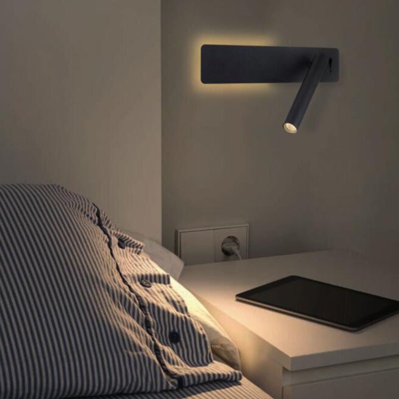 Draaibare LED-leeslamp met sfeerverlichting voor de slaapkamer