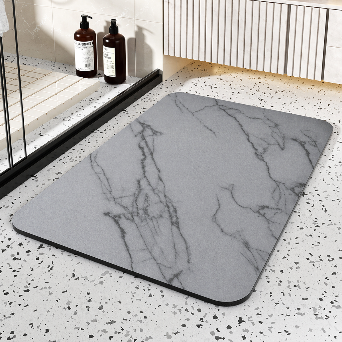 Alfombra de Baño Antideslizante de Piedra Diatomea Secado Rápido