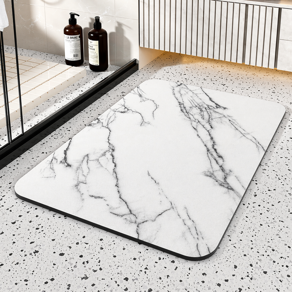 Alfombra de Baño Antideslizante de Piedra Diatomea Secado Rápido