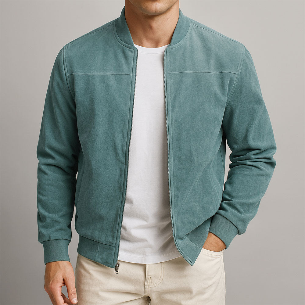 Cazadora bomber para hombre de corte ajustado con cremallera