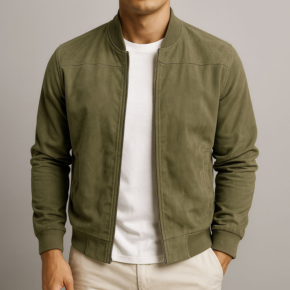 Cazadora bomber para hombre de corte ajustado con cremallera