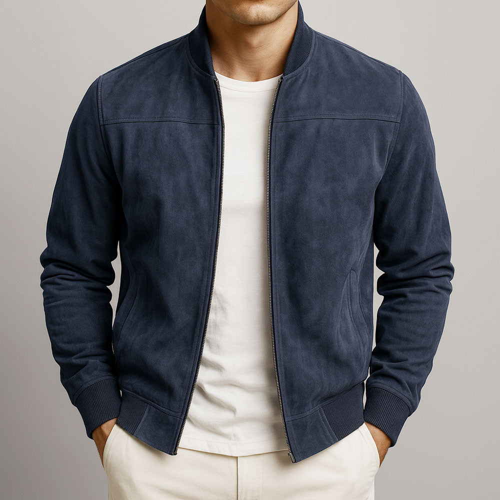 Cazadora bomber para hombre de corte ajustado con cremallera