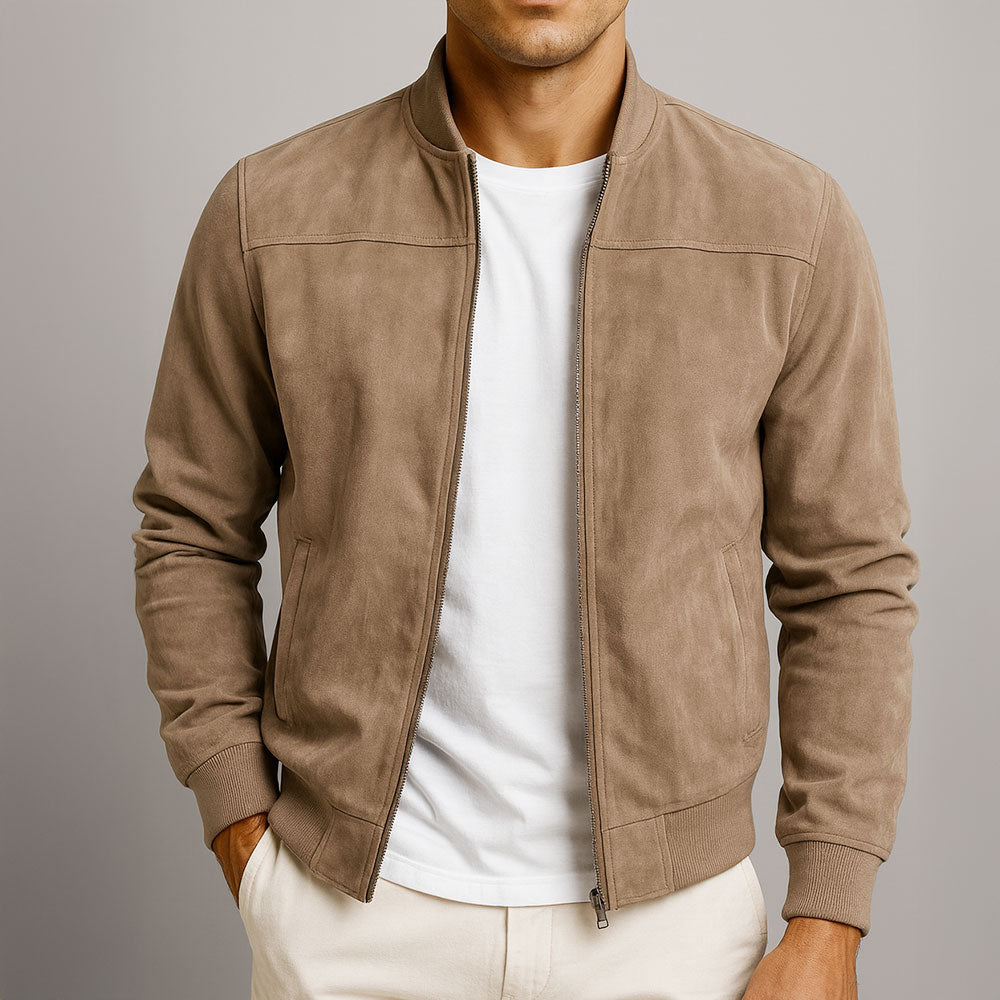 Cazadora bomber para hombre de corte ajustado con cremallera