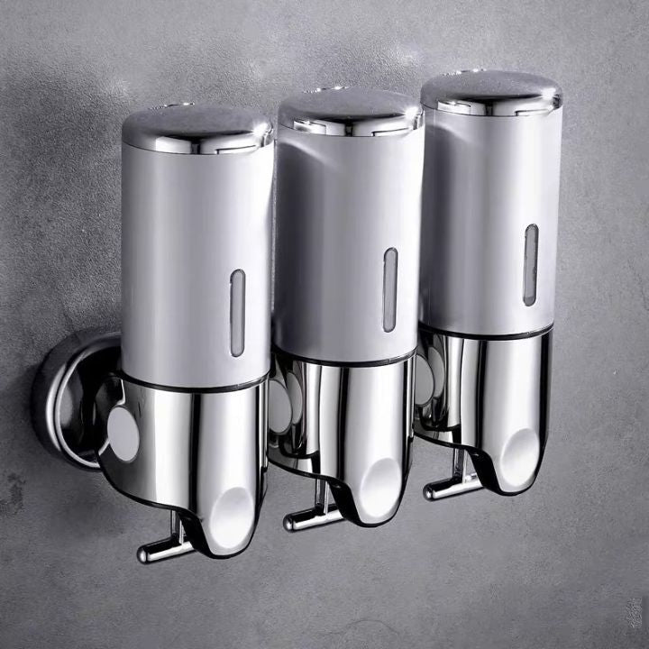 SOAPFORT – Dispensador de jabón de alta calidad, montado en la pared, con un elegante diseño de acero inoxidable