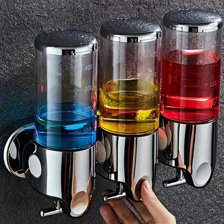 SOAPFORT – Dispensador de jabón de alta calidad, montado en la pared, con un elegante diseño de acero inoxidable