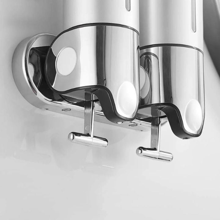 SOAPFORT – Dispensador de jabón de alta calidad, montado en la pared, con un elegante diseño de acero inoxidable