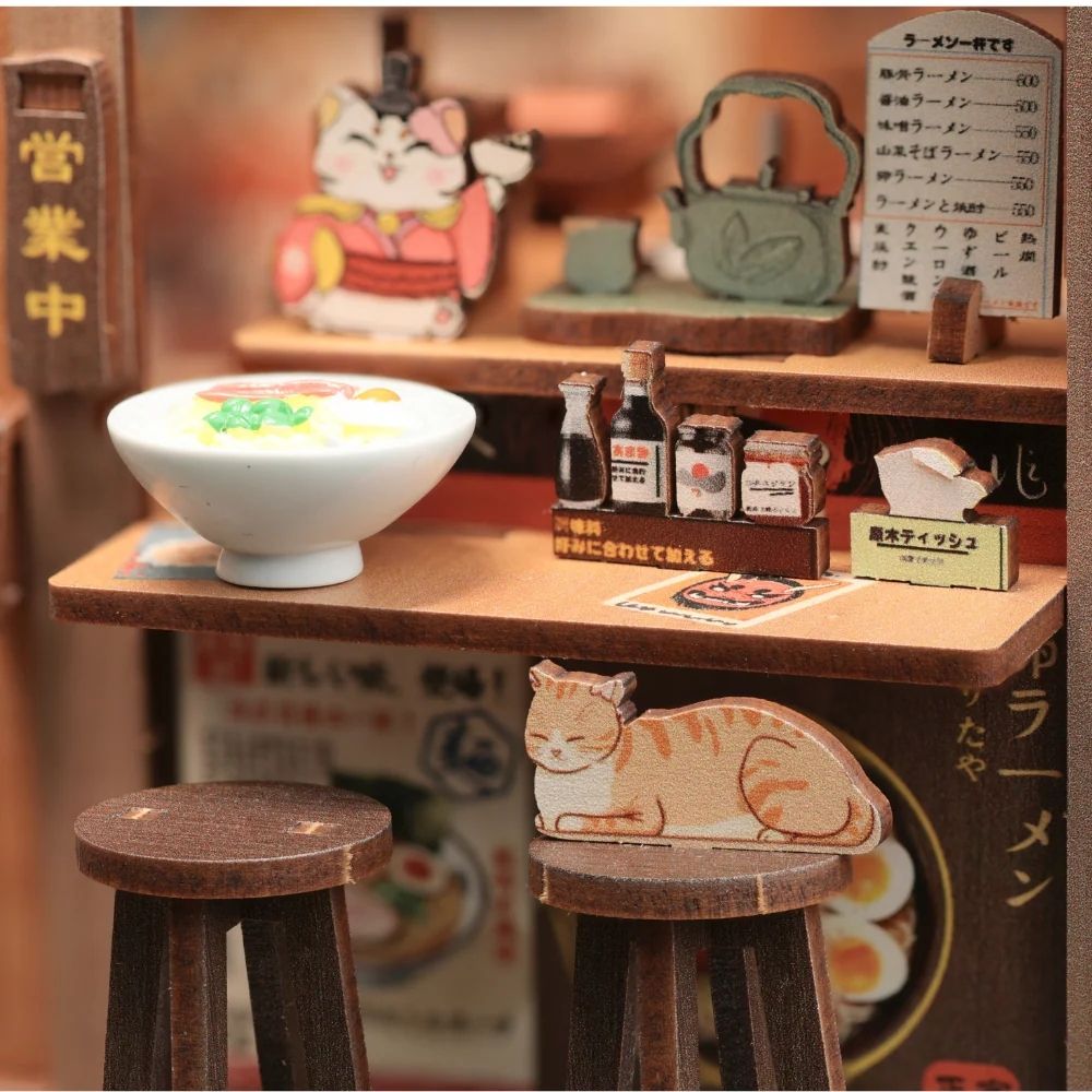 Maqueta Book Nook DIY Restaurante de Ramen de 240 piezas con luz LED