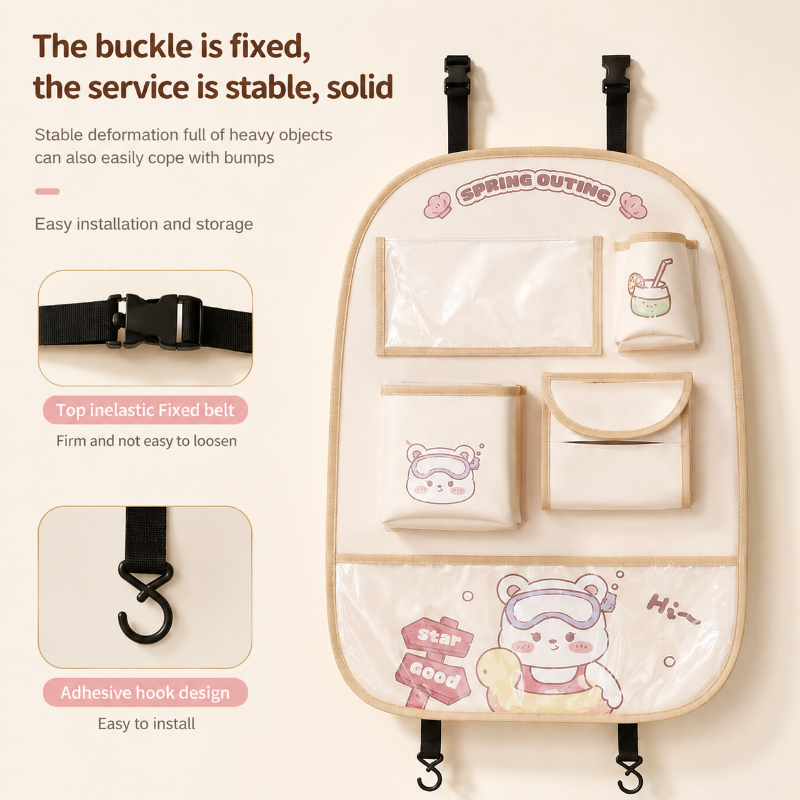 OrganizaViaje – Bolsa organizadora espaciosa para el asiento trasero del coche