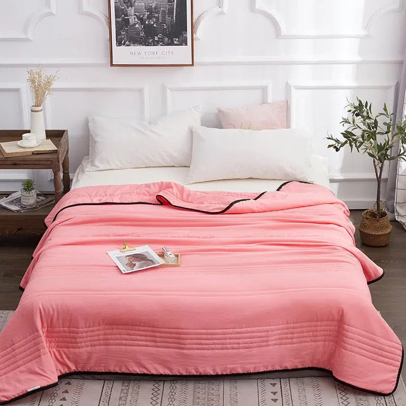 Manta de verano coral - funda ligera para cama individual o doble