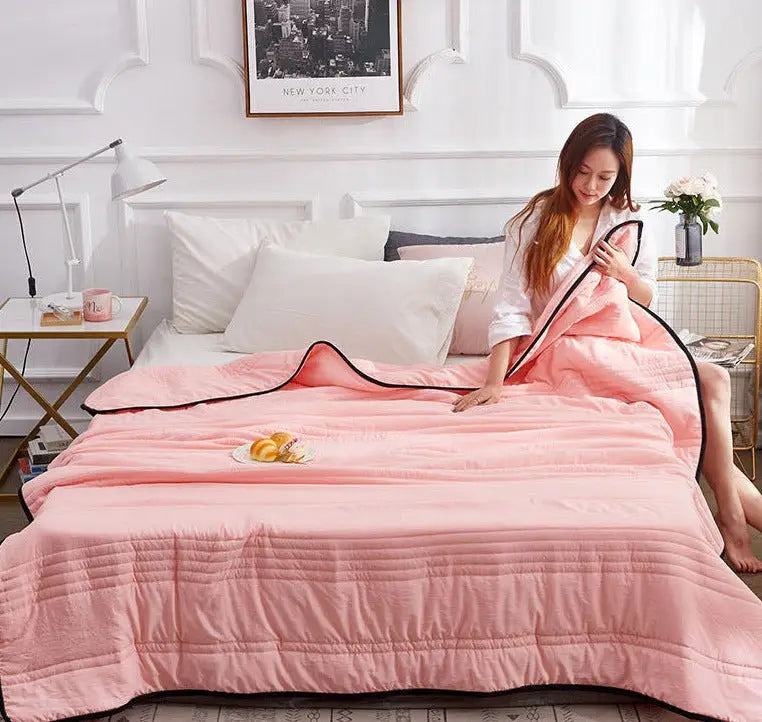 Manta refrescante rosa - ideal para noches cálidas de verano