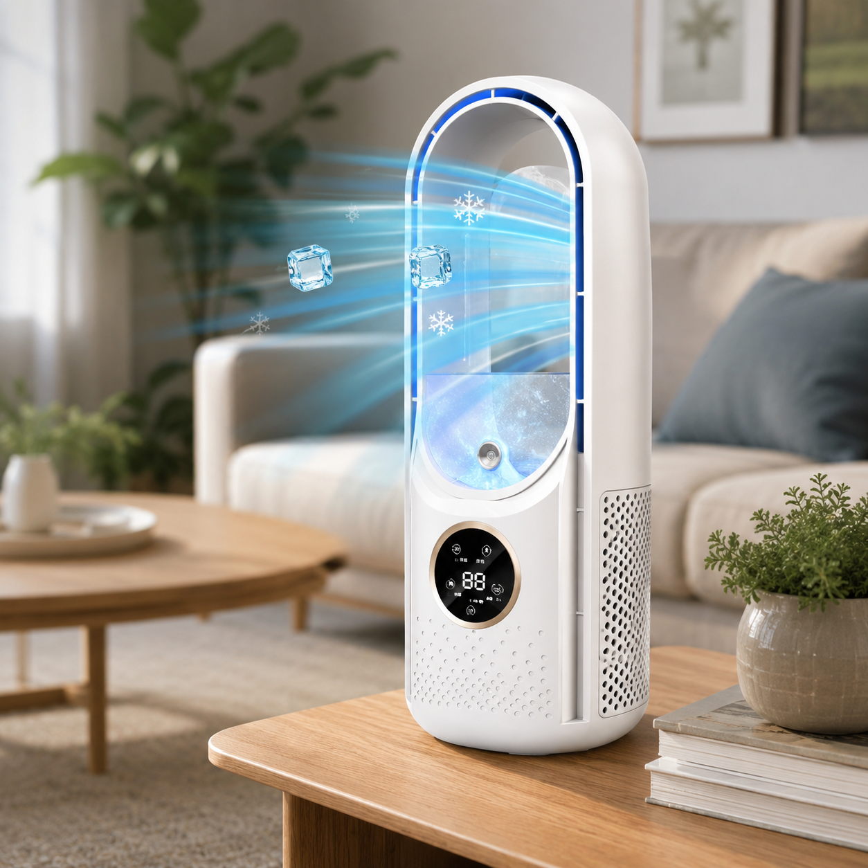 Aire acondicionado portátil mini color blanco - refrigeración eficiente sin aspas