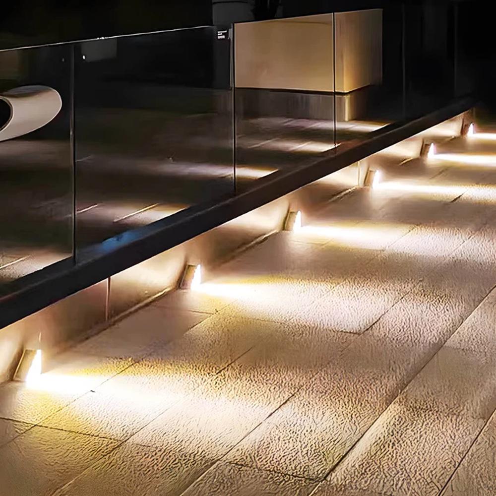 Set led-zonnelampen voor buitentrappen met IP67-bescherming