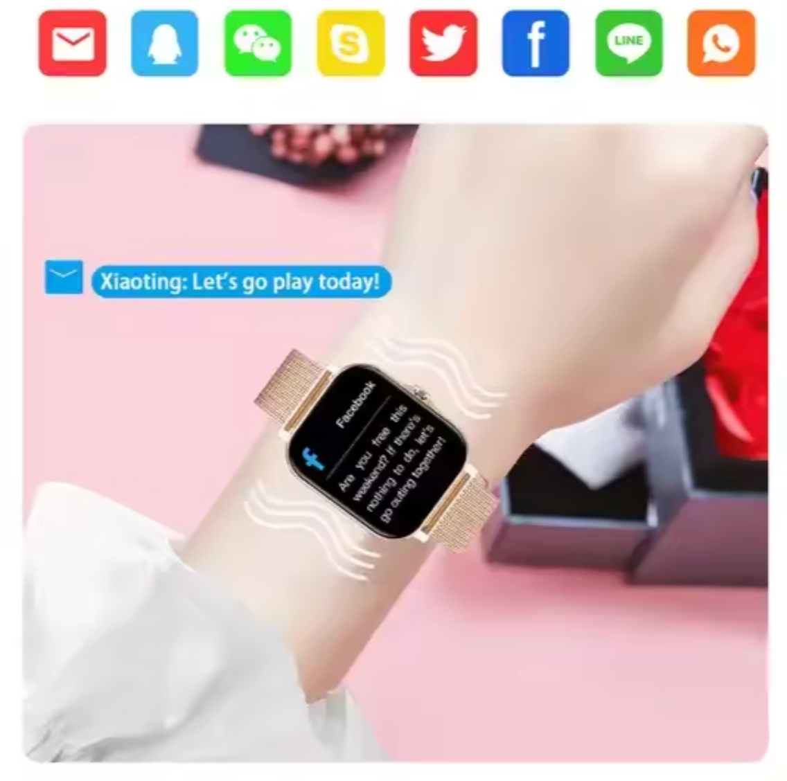 Reloj inteligente elegante con seguimiento de salud y actividad para mujeres - Aivee