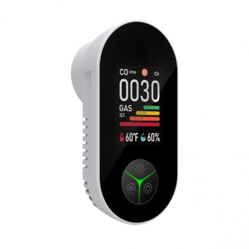 Detector de Monóxido de Carbono 3 en 1 con Pantalla de Temperatura y Humedad – Alarma de CO Conectable con Alerta de 85 dB, Pantalla LCD Color