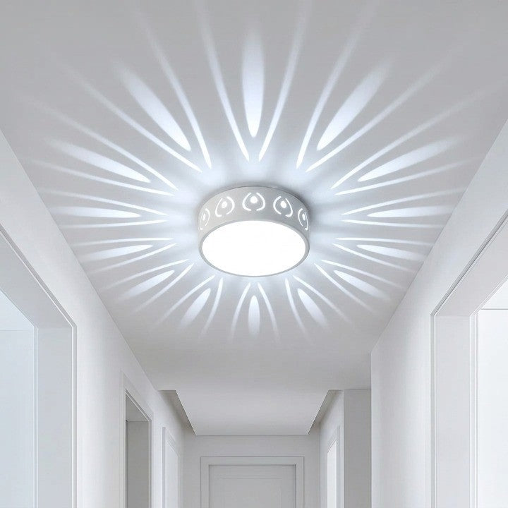 Plafón LED de Techo de 15 cm con Efecto de Luz Radial, 3 W, para Pasillos