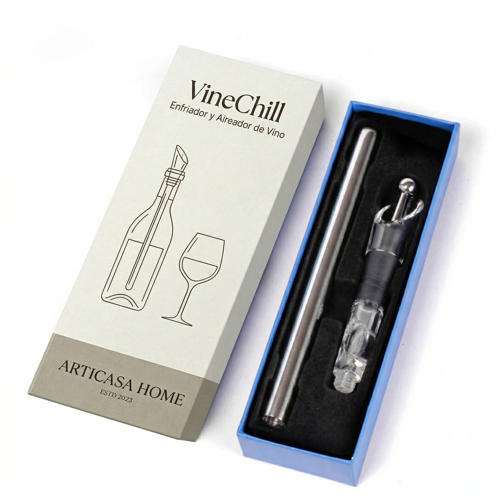 VineChill | Enfriador y Aereador de Vino – Temperatura Perfecta Siempre 1+1 GRATIS