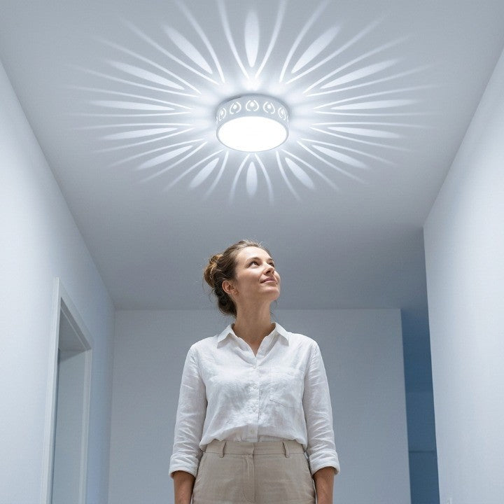 Plafón LED de Techo de 15 cm con Efecto de Luz Radial, 3 W, para Pasillos