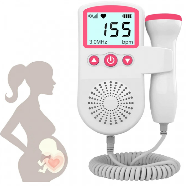 Draagbare foetale doppler met lcd-scherm en sonde van 3 MHz