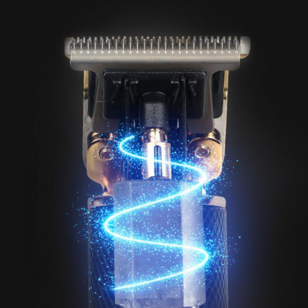 Tondeuse à barbe sans fil avec lame en T et 4 sabots-guides