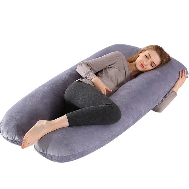 U-vormig lichaamskussen van 130 × 70 cm met wasbare hoes
