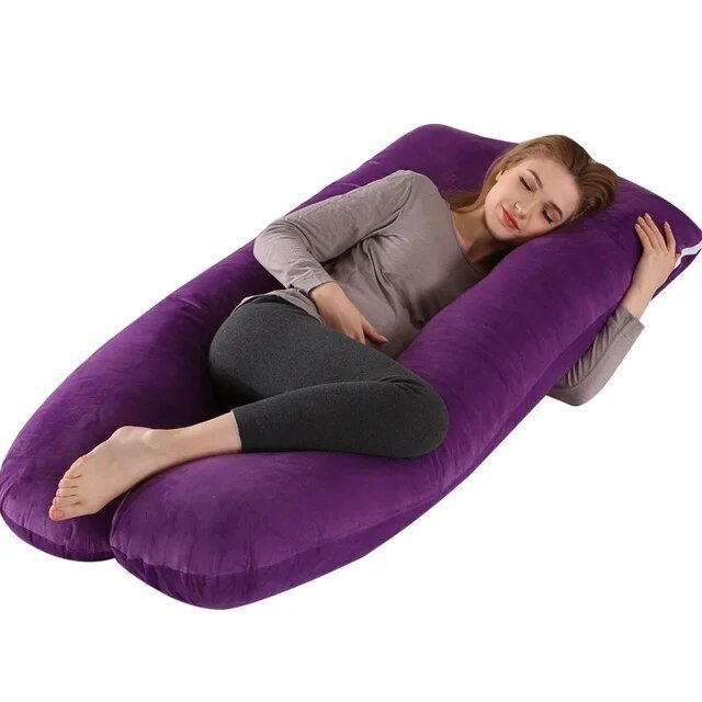 U-vormig lichaamskussen van 130 × 70 cm met wasbare hoes