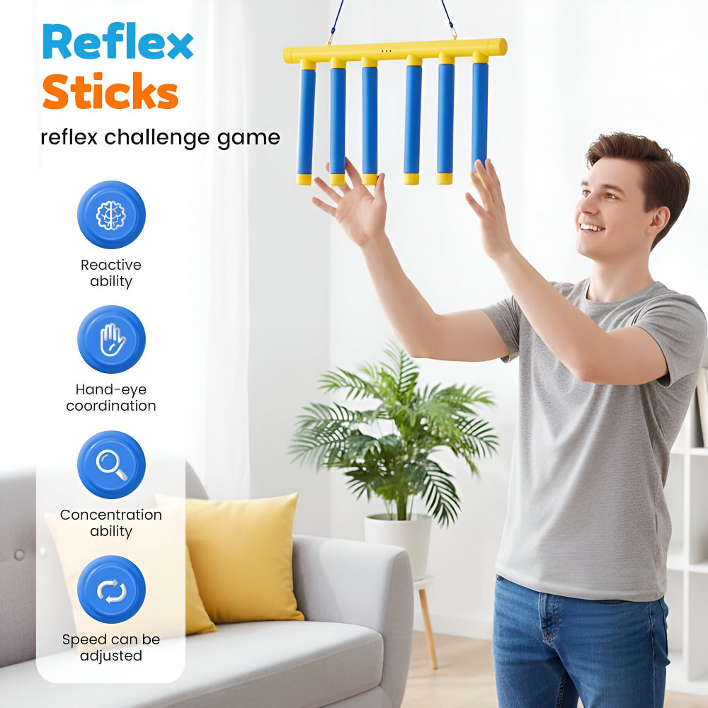 Jeu de réflexes pour enfants avec bâtons escamotables et 3 vitesses