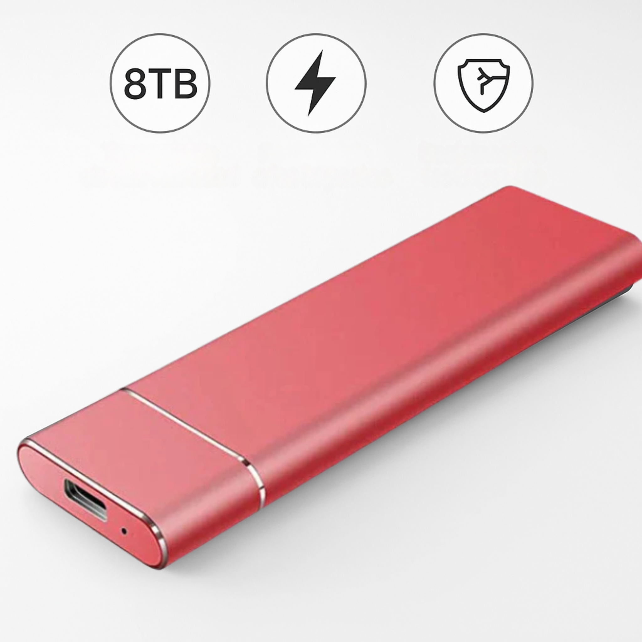 Disco Duro Externo 8TB Portátil, Alta Velocidad