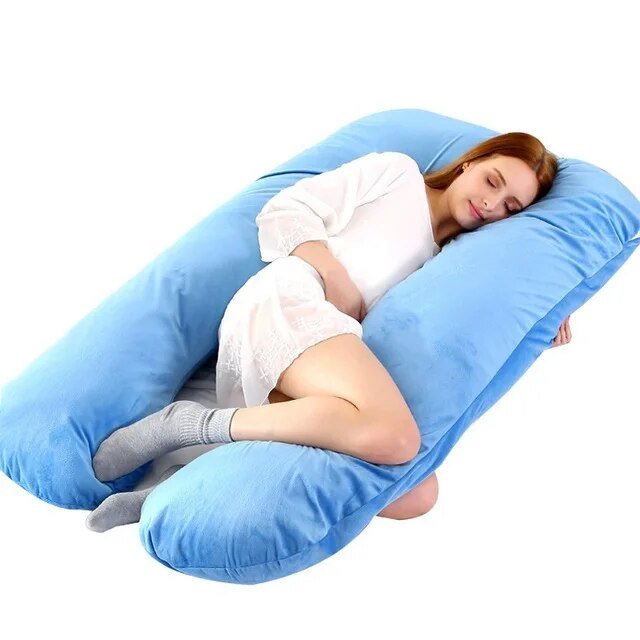 U-vormig lichaamskussen van 130 × 70 cm met wasbare hoes