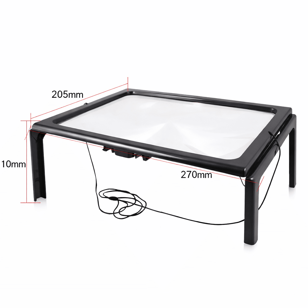 TEXTDESK – Lupa de mesa plegable 3x con iluminación LED para lectura manos libres