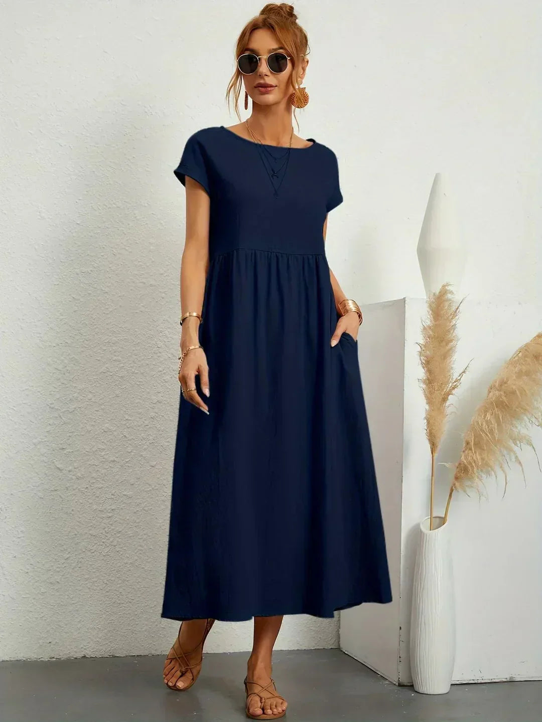 Gabrielle — Vestido Midi Fluido con Elegancia Atemporal