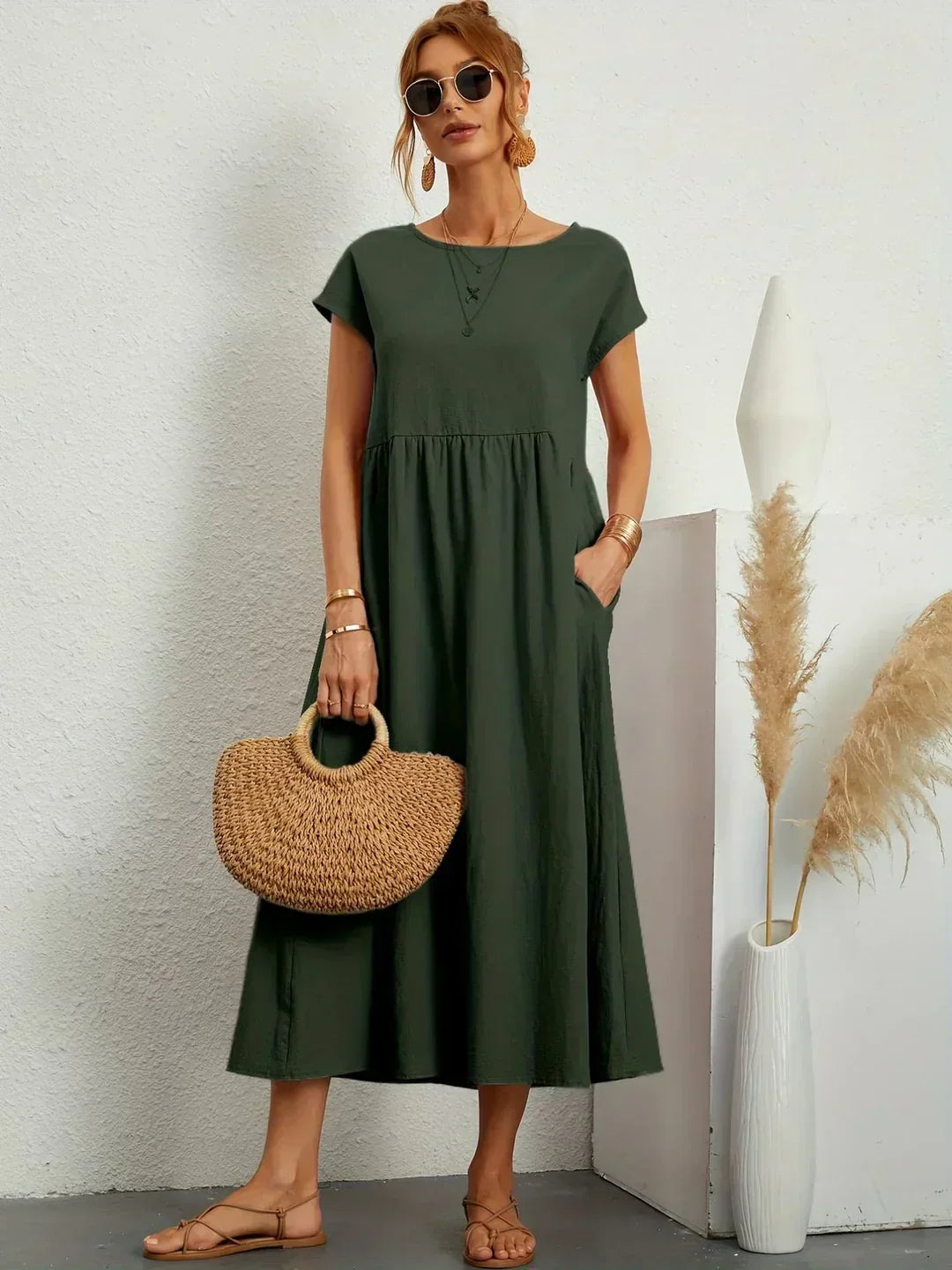 Gabrielle — Vestido Midi Fluido con Elegancia Atemporal