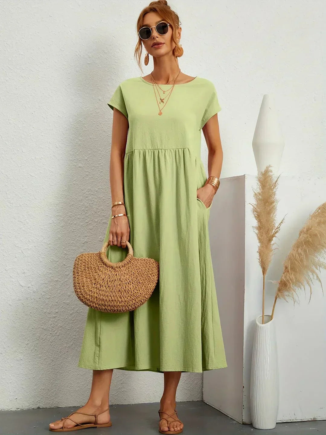 Gabrielle — Vestido Midi Fluido con Elegancia Atemporal