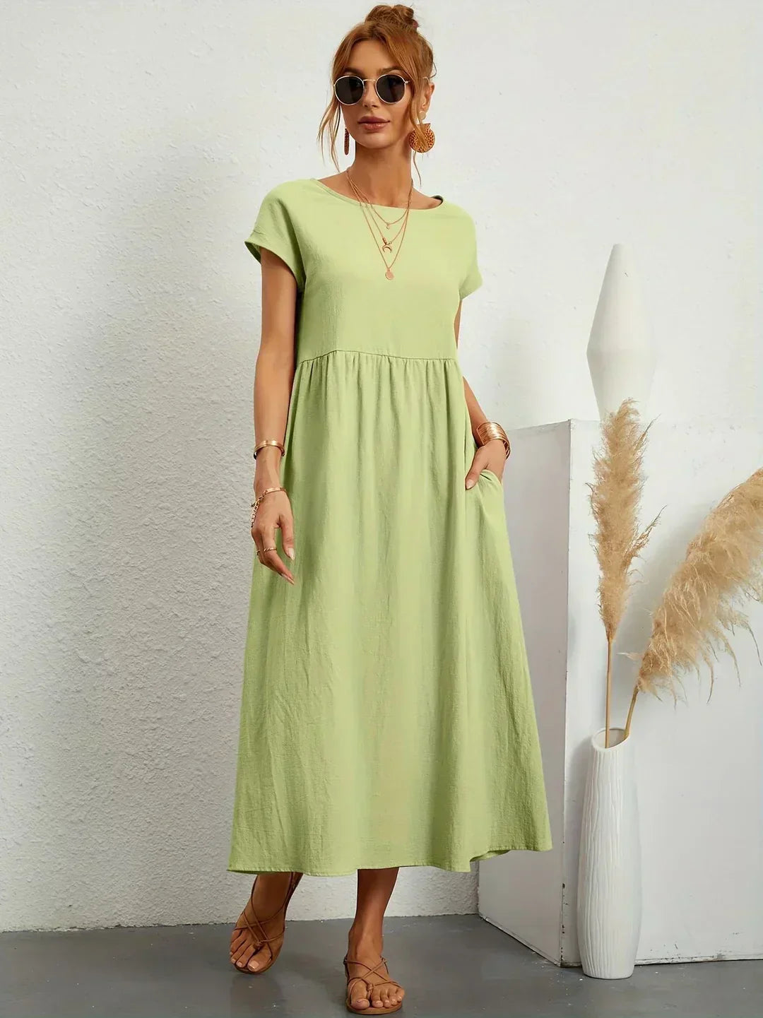 Gabrielle — Vestido Midi Fluido con Elegancia Atemporal