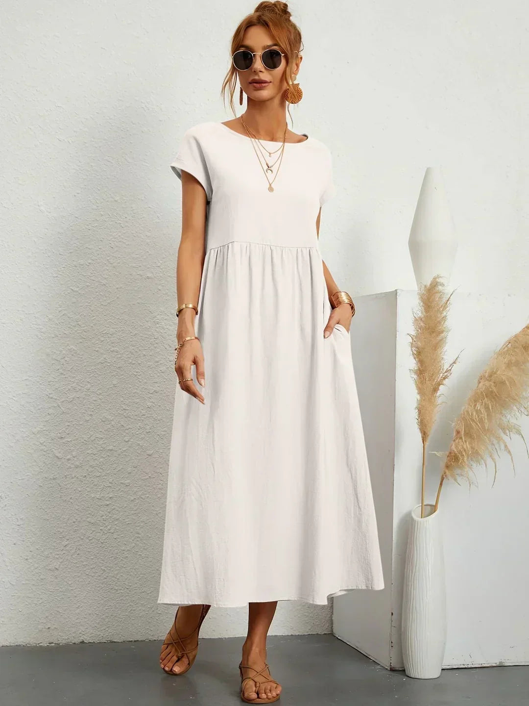 Gabrielle — Vestido Midi Fluido con Elegancia Atemporal
