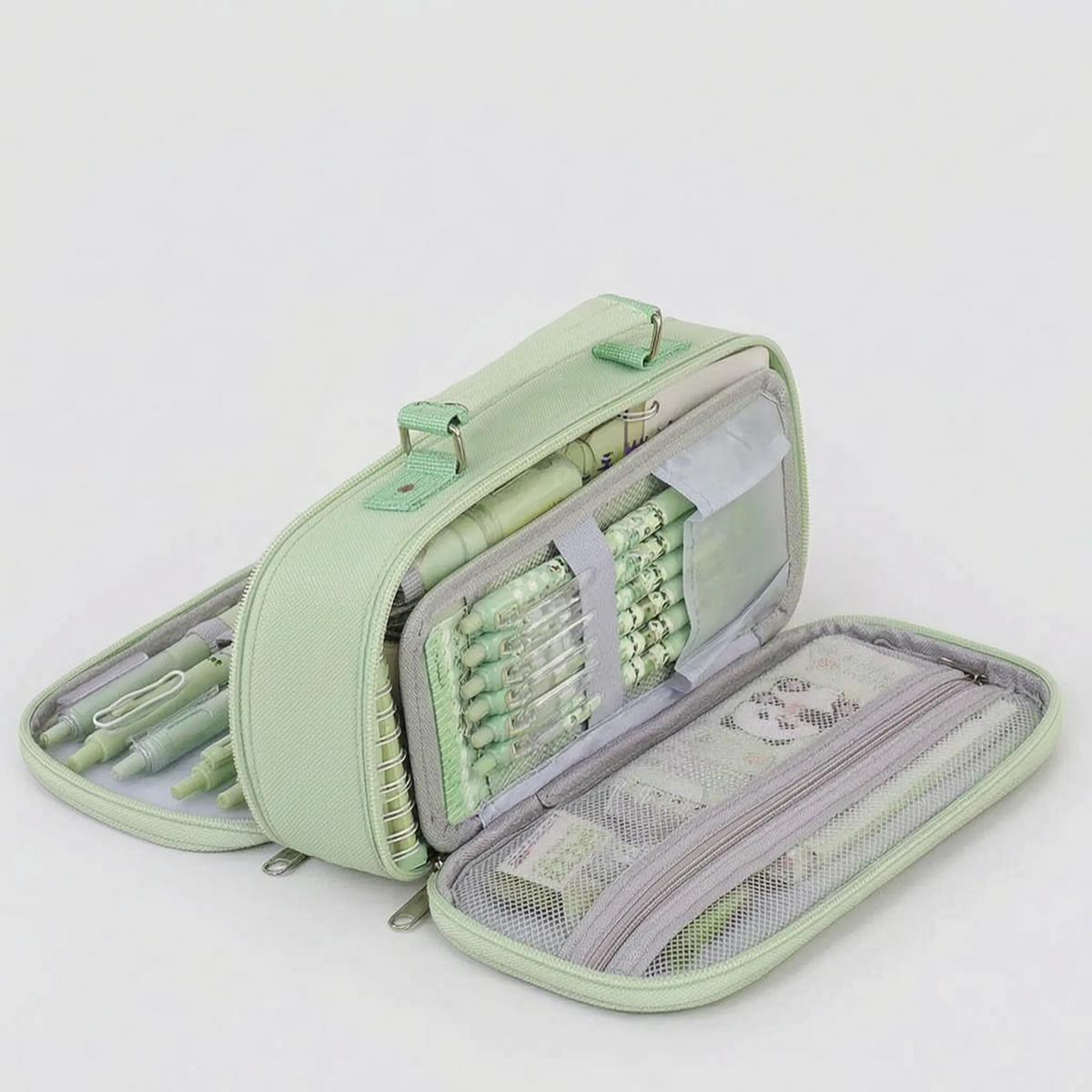 Estuche Escolar de Tela Oxford con Varios Compartimentos