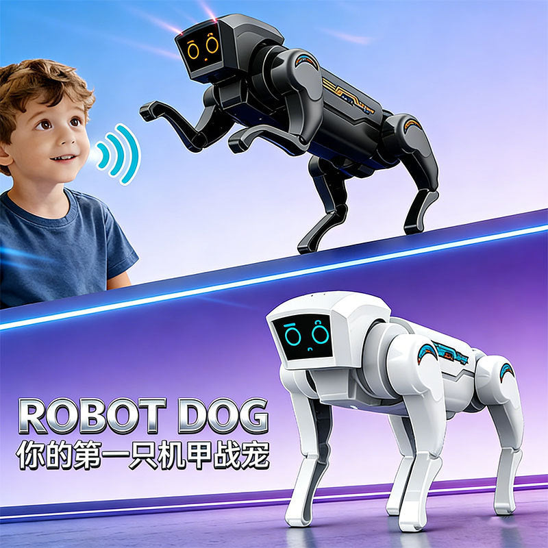 Chien robot jouet télécommandé avec pattes articulées et design mécanique
