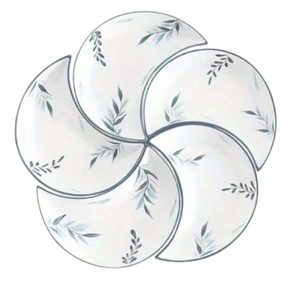 Lunar Luxe: set de platos de cerámica en forma de luna de 5 piezas