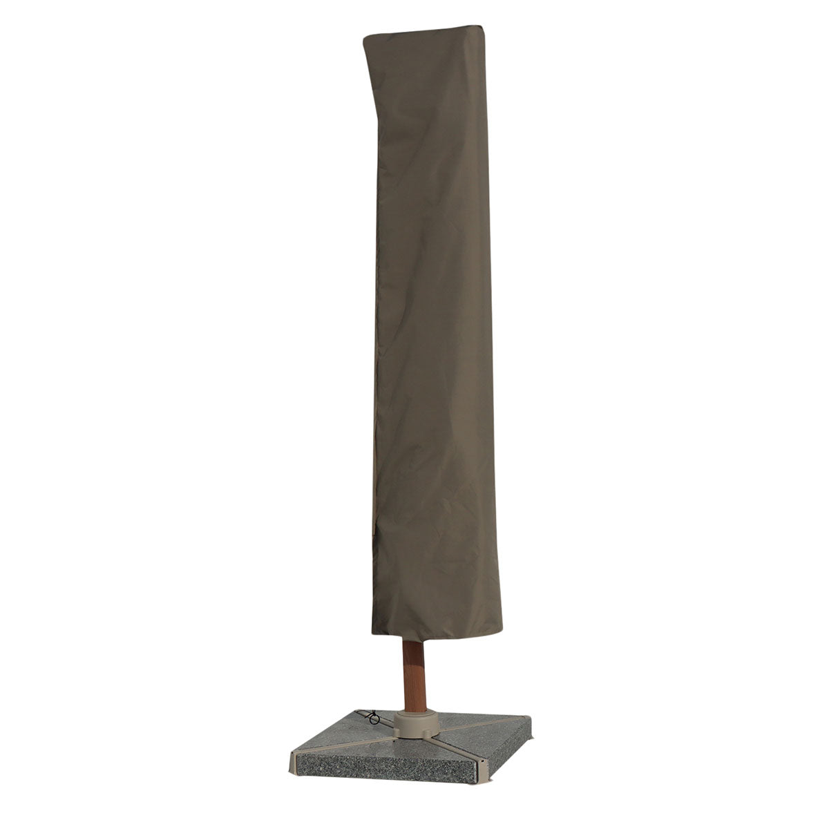 Parasol exterior aluminio efecto madera con iluminación LED para patio o terraza
